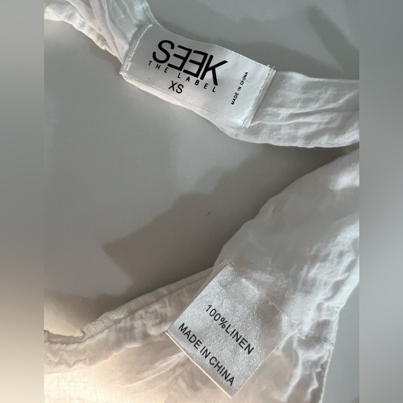 Seek The Label lace up linen crop top XS - Picture 6 of 8